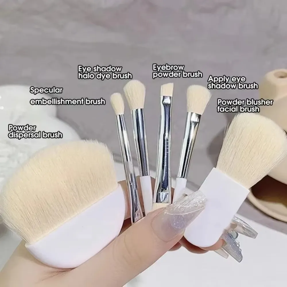 6Pcs/Set Soft Bristles Mini Makeup Brush Set Blending Brush Multiple Brush Heads Cosmetic Brushes Set With Storage Box