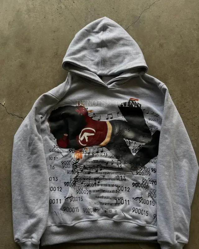 Y2K Gray Sports Hoodie Dont Smoke Print Sweatshirt Men Women Vintage Classic Hip Hop Streetwear Tracksuit Men Clothing Loose Top — image 11