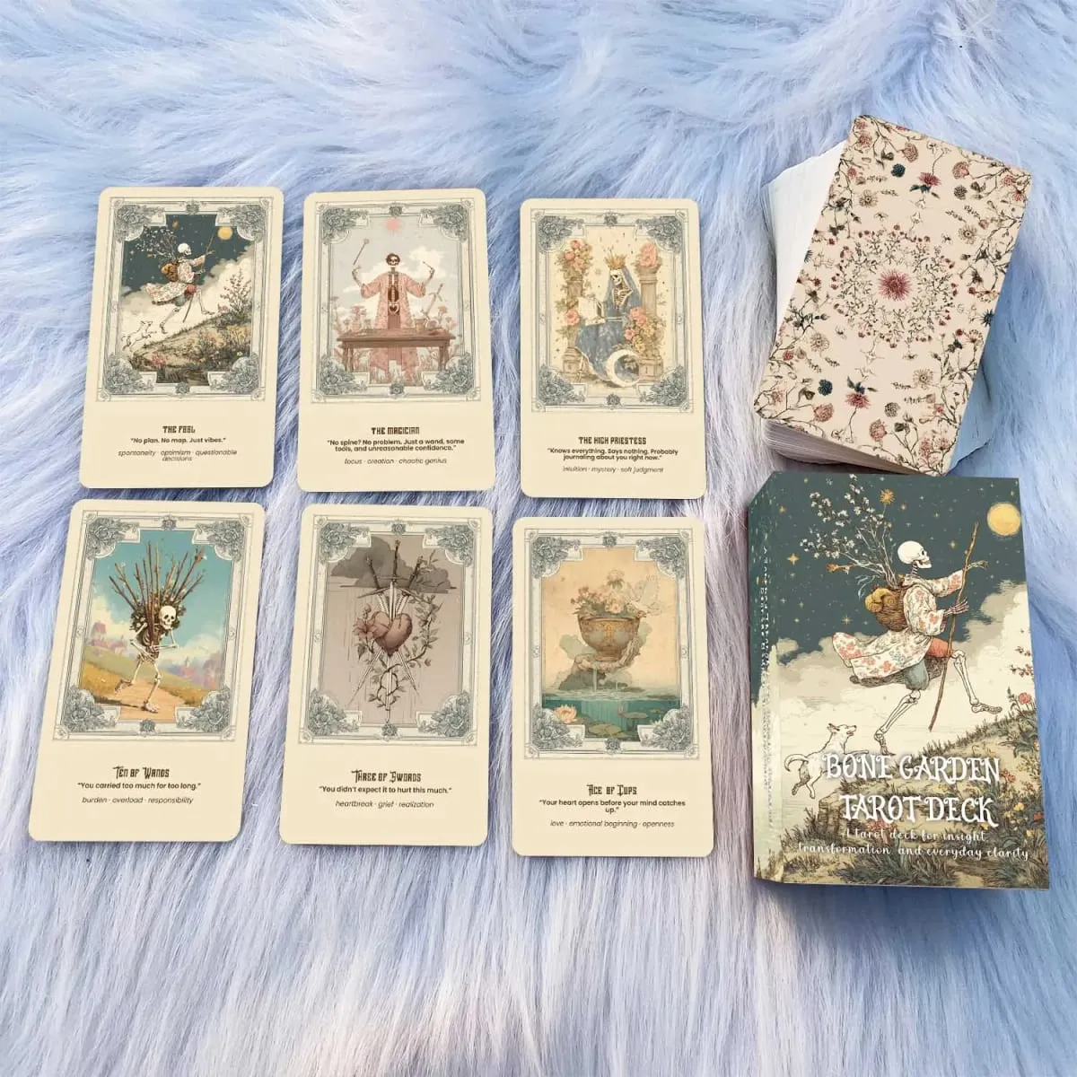 78 Tarot Cards 13x8 Cm Bone Garden Tarot Deck Vintage Plant Beauty Quiet Storytelling Includes Paper Manual Card Game