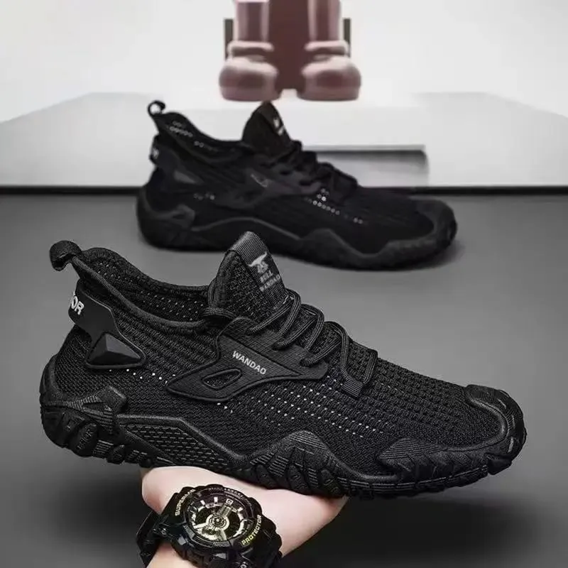Men's Outdoor Sneakers Lace Up Breathable Mesh Comfortable Lightweight Walking Shoes Rugged Sole Daily Wear — image 4