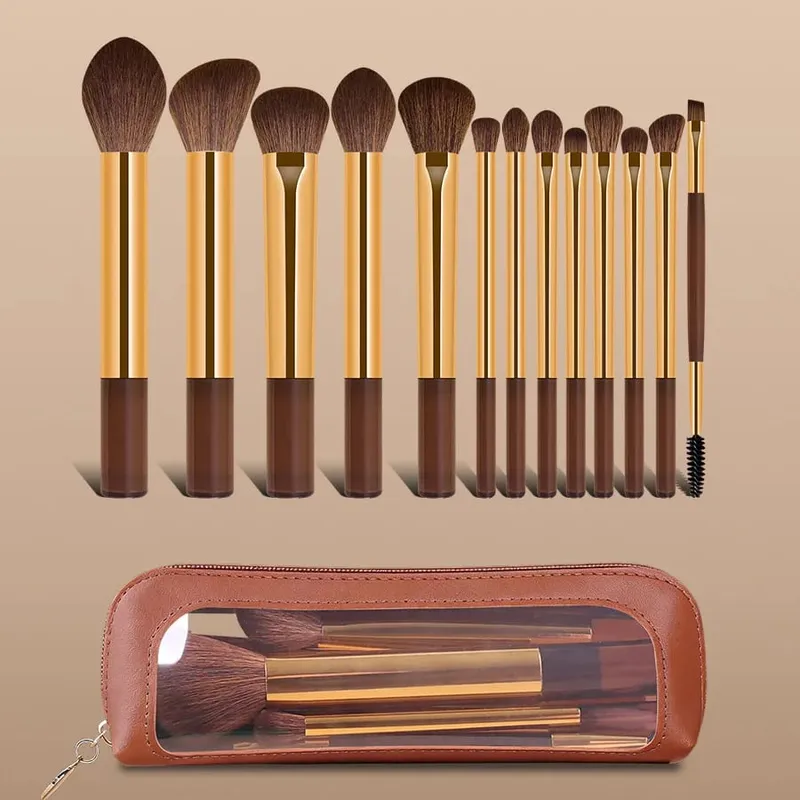 Professional 13Pcs Makeup Brush Set 13 High Precision Brushes with Portable Storage Bag Cosmetic Tools for Foundation Blending