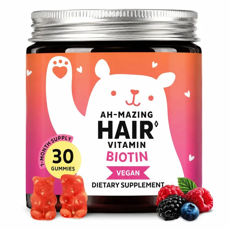 Biotin Gummies 5000 Mcg Rambut Kulit Kuku Mendukung Vitamin Kecantikan Vegan 30 Gummies Suplemen Kesehatan Harian