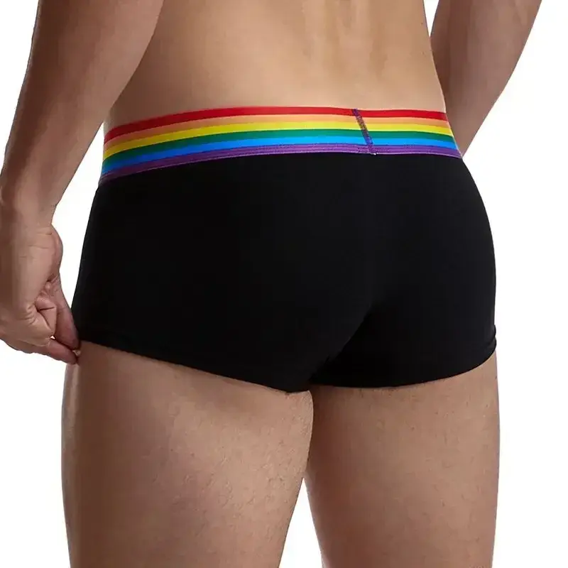 Regnbågsbälte Man Kalsonger Boxershorts Bomull Herr Boxers Herr Andas Underkläder Herr Trosor Mjuka Boxershorts Balck White — image 9