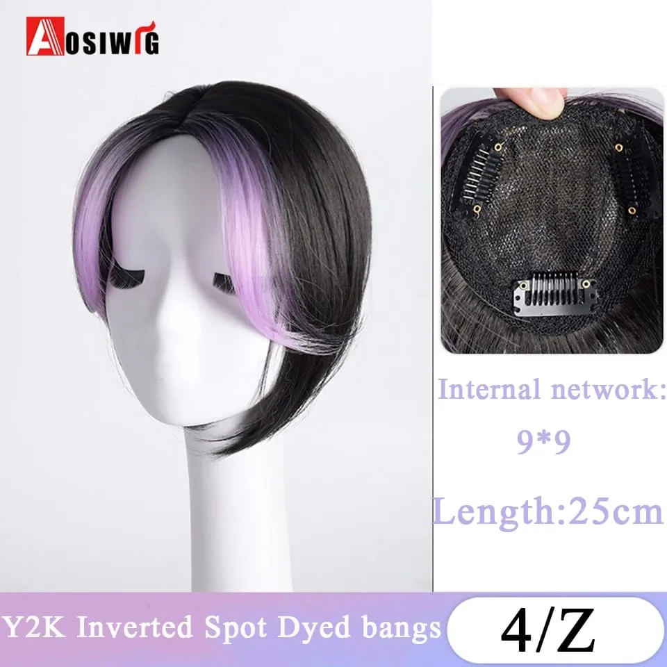 Synthetic Topper Hairpiece Clip-In Bangs Extension Natural Neat Fake Fringe Topper Hairpiece Invisible Clourse Hairpieces