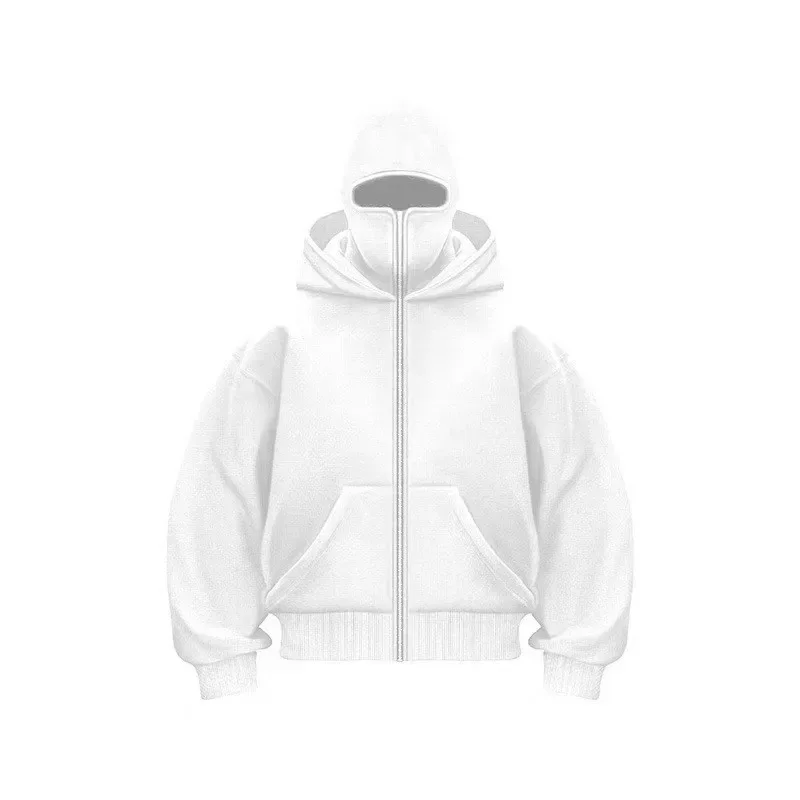 Men's Double-Capped Hooded Jacket For Car And Motorcycle Riding, Warm And Plush, Fashionable And Loose, With Zipper Hood — image 6