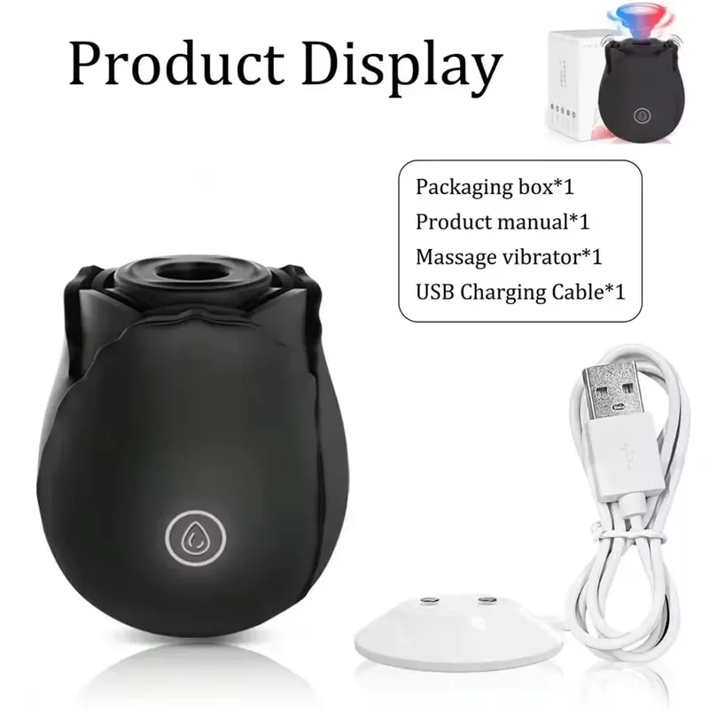 Powerful Rose Sucking Vibrator for Women G-Spot Licking Clitoris Stimulation Female Sucker Vagina Nipple Massager Adult Sex Toys — image 10
