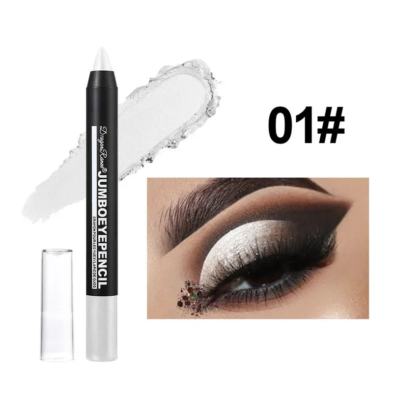 Smoky Green Eyeshadow Pencil Waterproof Pearlescent Metallic Glitter Eye Shadow Stick Highlighter Pen Eye Makeup Tools 12 Colors