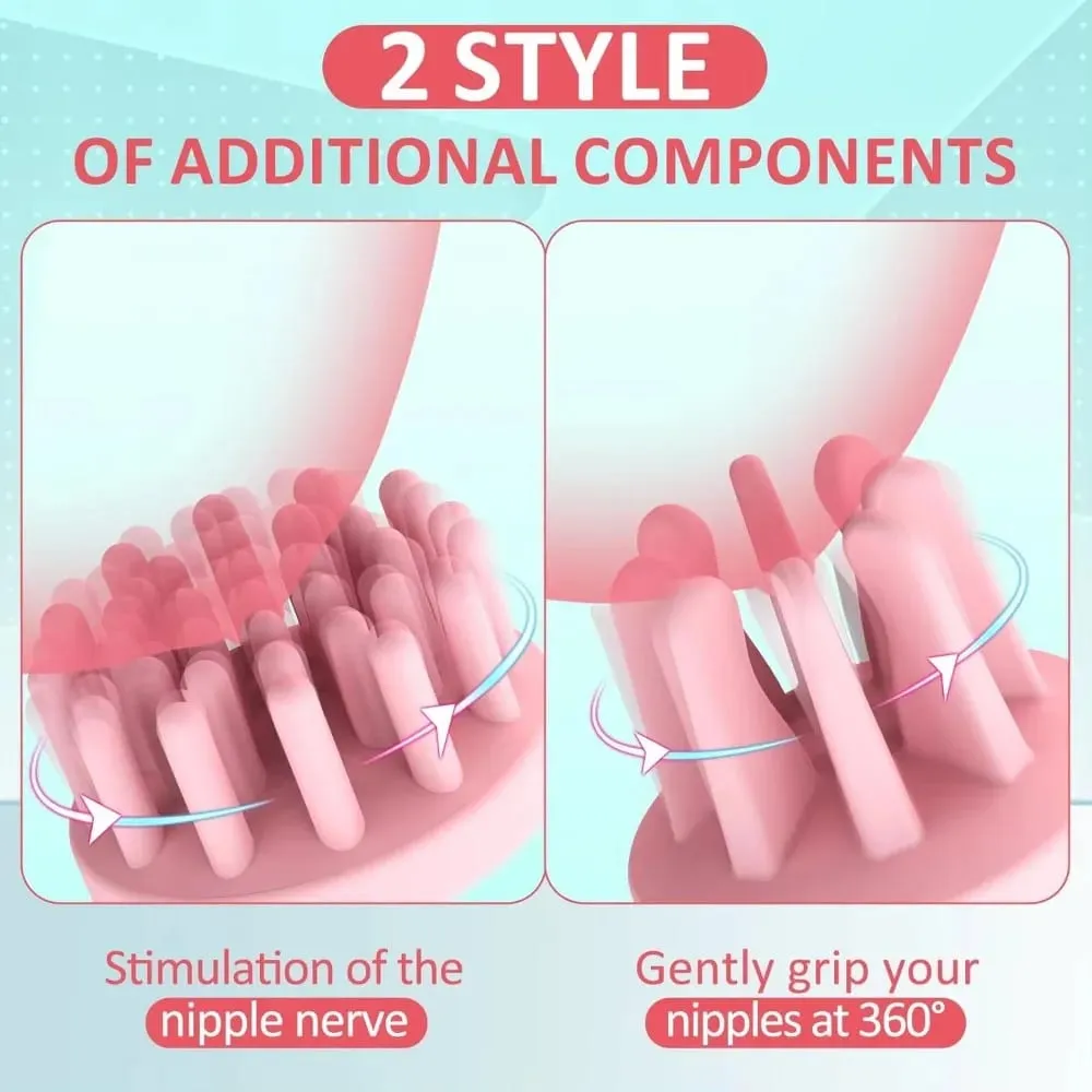 Portable Nipple Licking Sucking Vibrator Female Masturbation AV Breast Massager Rotating Adult Sex Toys for Women Nipple Sucker — image 5