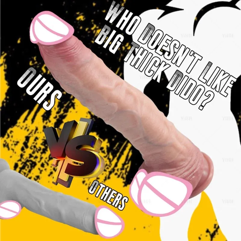 Consolador largo realista piel de carne suave Miembro grande doble silicona pene pequeño para mujer hombre juguetes sexuales anales ventosa masturbador