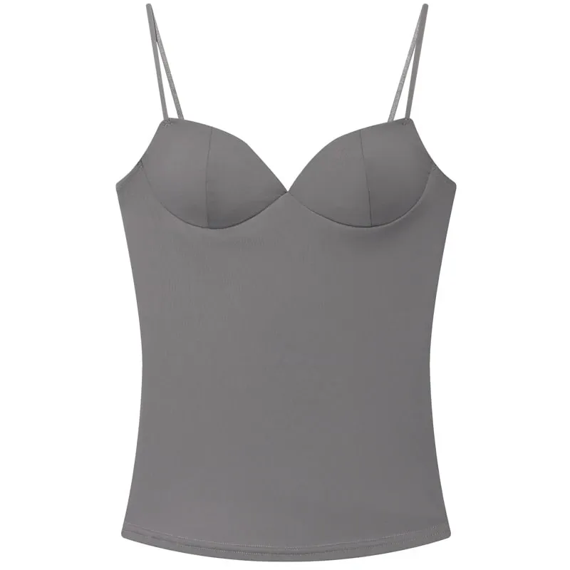 Sexy Women Corset Slip Top Summer Burgundy Tanks & Camis Elegant Sleeveless Backless Cup Top Spandex Nylon Bustier Camisole — image 9