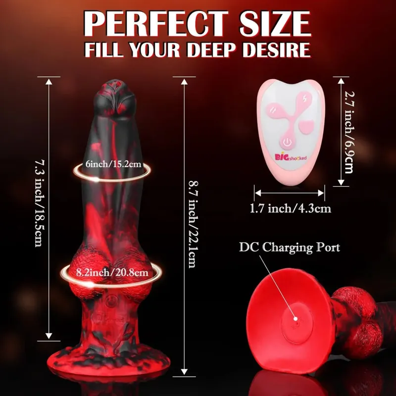 Remote Control Thrusting Monster Dildo Vibrator Thick Huge Vibrating Dildo with Suction Cup Anal Toys Adult Sex Toys for Women — image 7