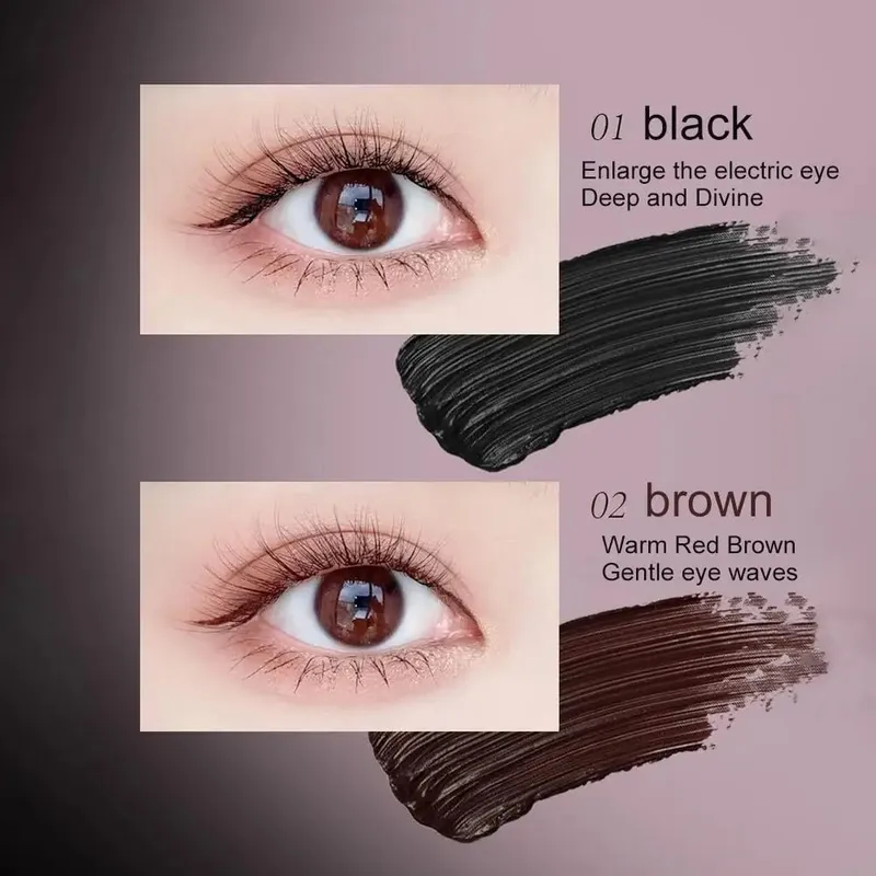 Mascara per ciglia Mascara impermeabile in fibra di seta Nero Estensioni per ciglia lunghe e arricciate Occhi non agglomeranti Cosmetici per il trucco — image 5