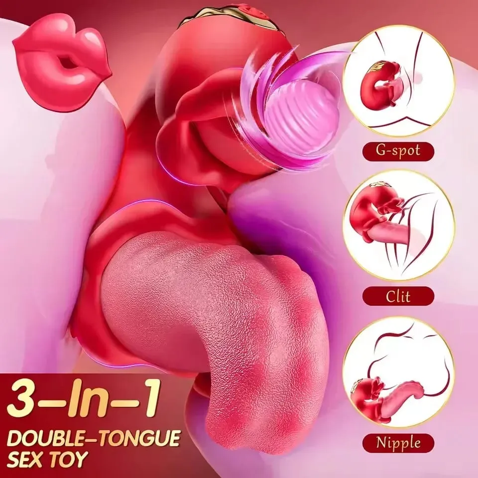 Tongue Licking Clitoral Vibrator for 18+ Women Adult Supplies Thrusting Vaginal Tapping G Spot Female Masturbator for Sex Toy — image 3