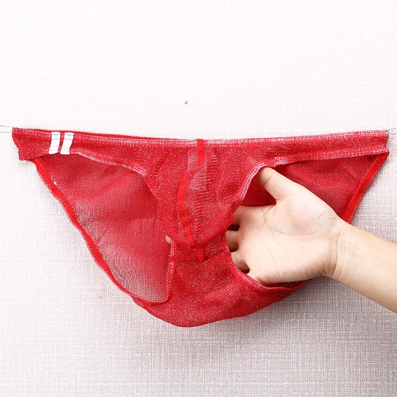 Sous-vêtements pour hommes, slips Ultra fins, taille basse, culotte respirante en maille — image 29