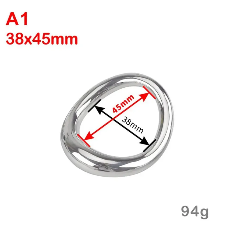 Stainless Steel curved Penis Lock Cock Ring Heavy Duty Male Metal Ball Scrotum Stretcher Sex Toys for Man Delay Ejaculation