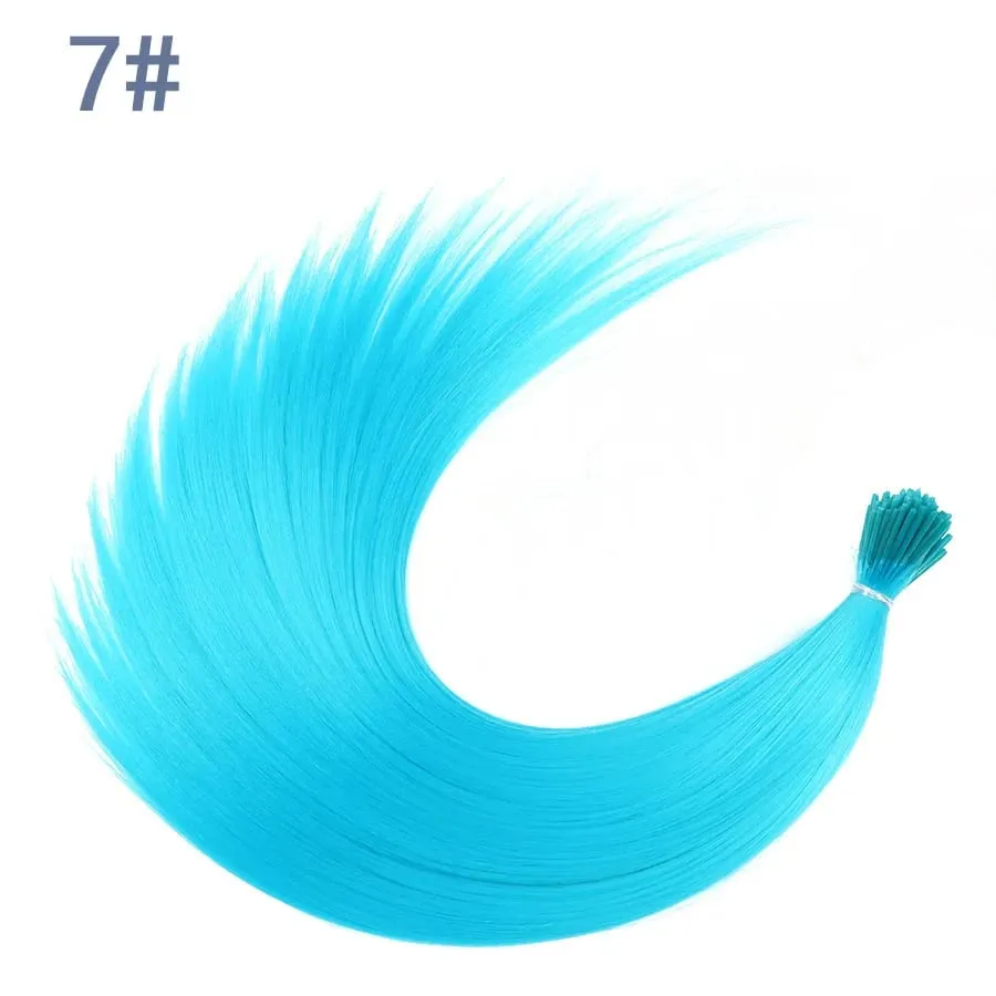 Extensiones de cabello en barra I-Tip de color sintético, 50 hebras por paquete, pelo liso de 16 pulgadas para mujeres, postizos de fibra de alta temperatura — image 15