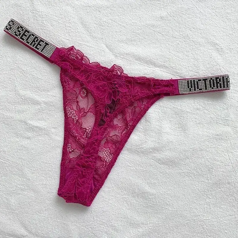2025 New Sexy Pink Brand Lingerie Female Intimate Underwear Rise Women Panties Bra Rhinestone Letter Comfort Brief — image 11