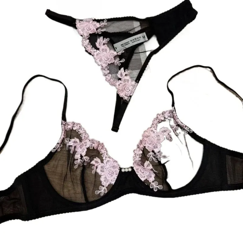 Nouveau Model Ensemble Soutien Gorge Culotte Dentelle Ultra jemné Brodée Dámské Push Up Sans Couture Pohodlné spodní prádlo Intime