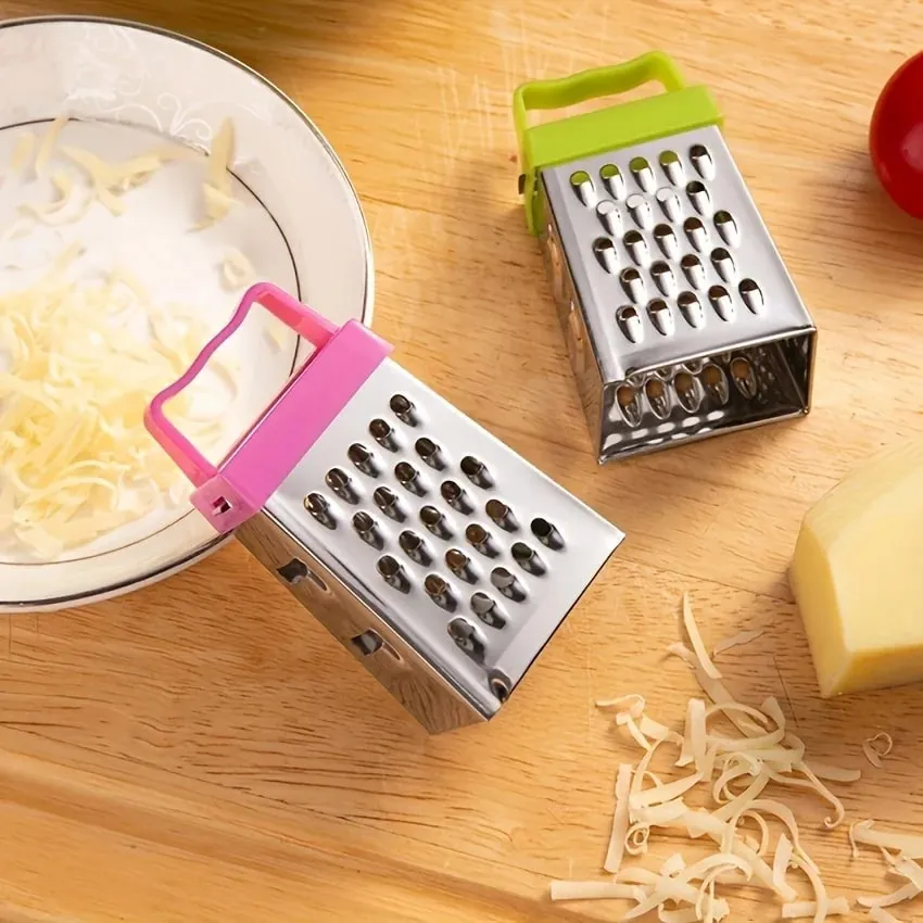 Stainless Steel Mini Cheese Grater Set - Multifunctional Metal Kitchen Tool for Shredding Cheese Garlic Ginger - Food-Safe — image 6