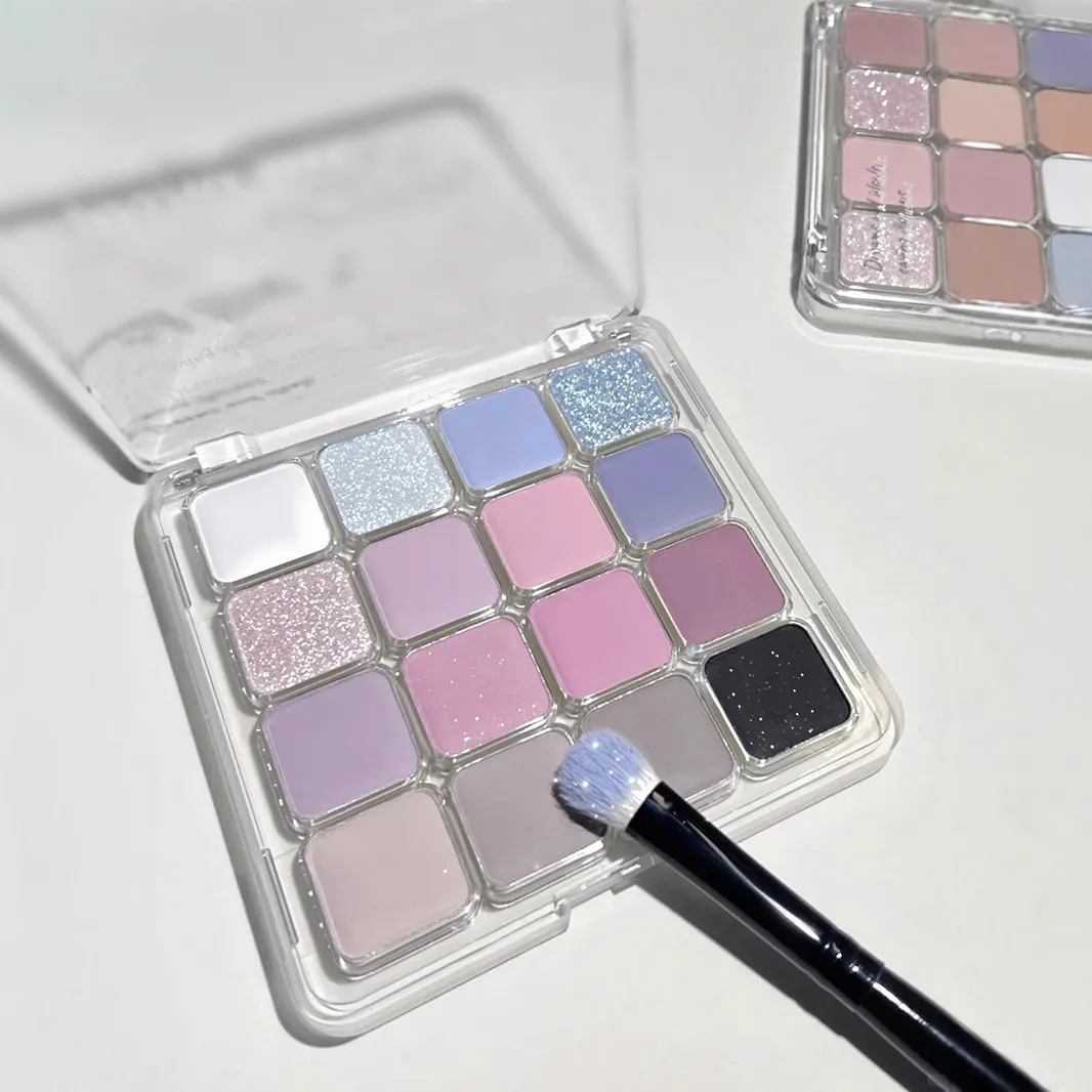 16 Color Eyeshadow Palette Matte Low Saturation Waterproof Glitter Blue Eye Shadow Long Lasting Pink Eyes Makeup Korean Cosmetic — image 4