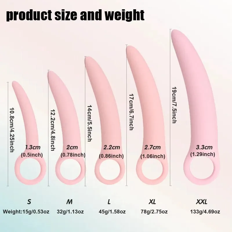 1 Set 5pcs Silikon Lembut Cincin Tarik Gading Kecil Faraj Dilator Set Vaginismus Dubur Plug mainan Dilator Faraj Produk Seks Dubur