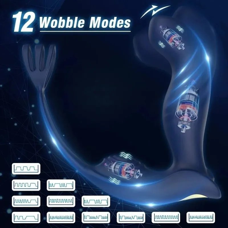 Vibrador anal bucking massageador de próstata com anel de pênis controle remoto vibratório butt plug cockring ânus brinquedo sexual para homens casal — image 2