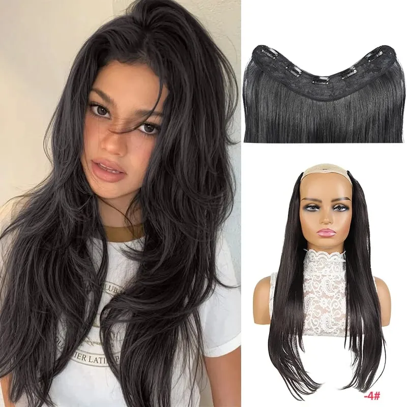 26 Inch Synthetic Clip-In Hair Extension V-Shape Layered Wig for Short to Long Instant Transformation — image 8