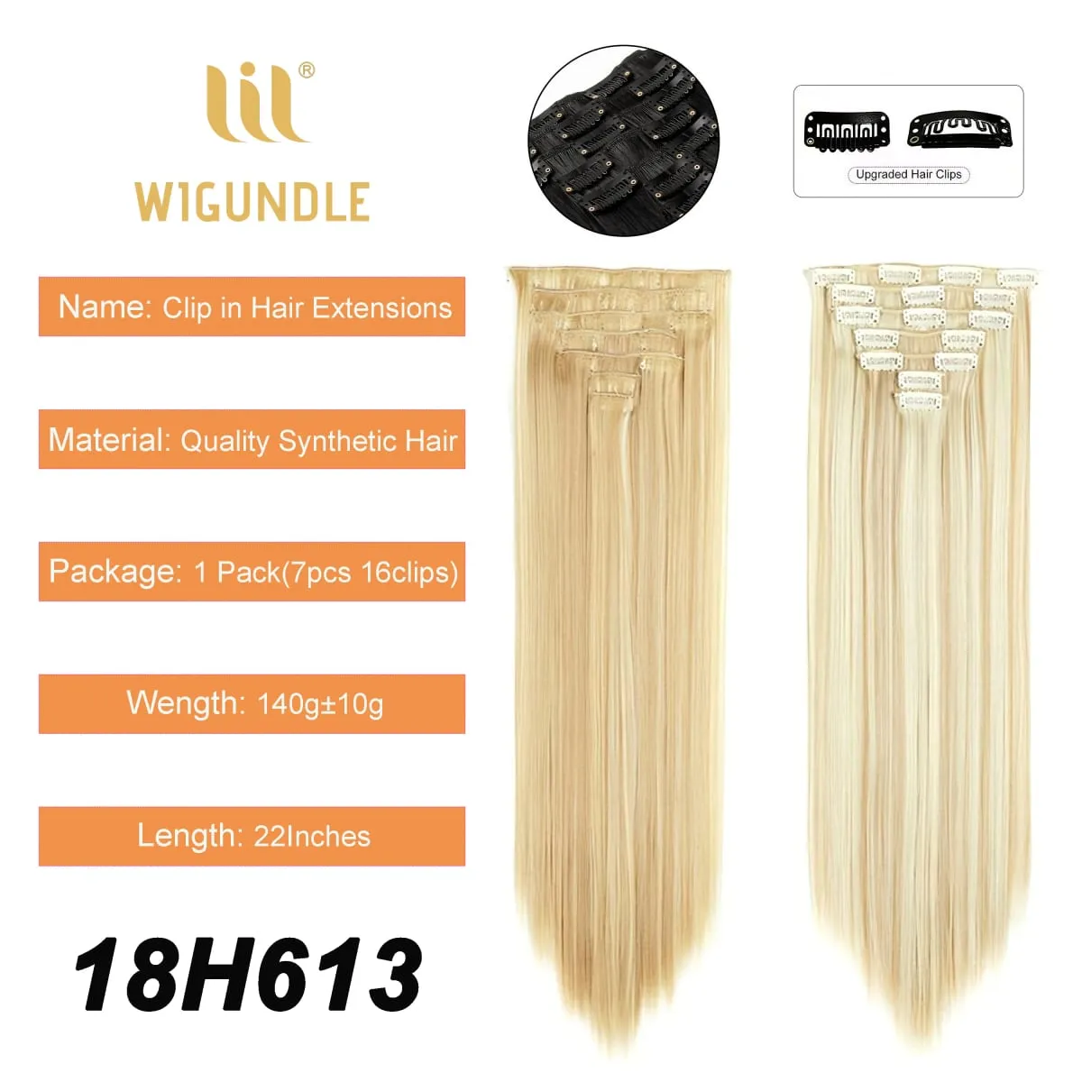 Clip in Hair Extensions for Women 22 Inches Long Wavy Curly Hair Extension Full Head Synthetic Hair Extension Hairpieces — image 18