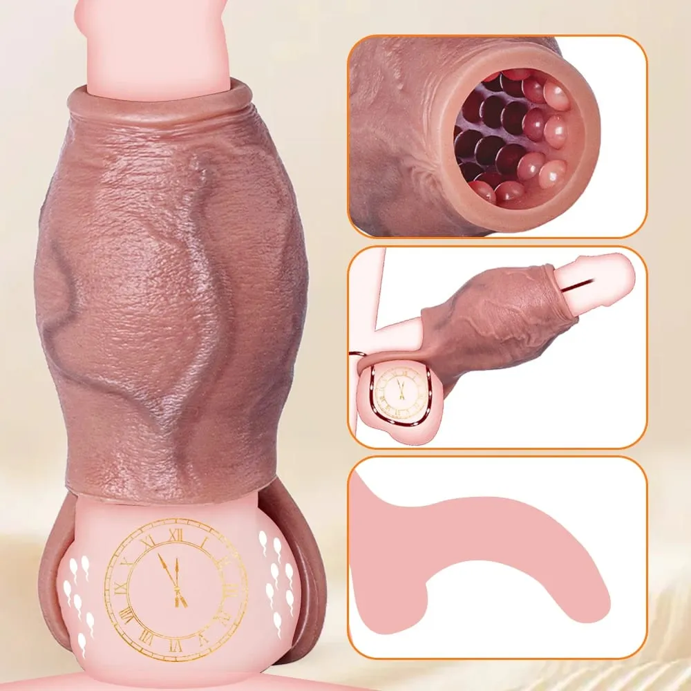 Dick Sleeve Enlargement Lock Sperm Penis Ring Adult Men Sex Toy Enlarged and Thicken Cock Sleeve Soft Silicone Male Sexy Toy 18+ — image 3