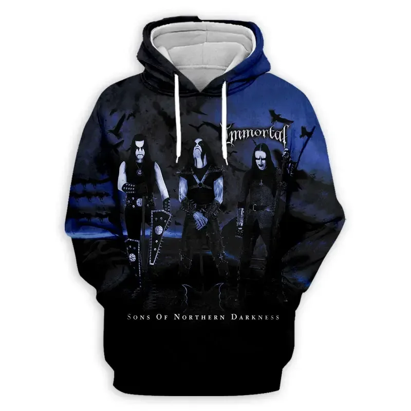 Black Metal Rock Immortal 3D Print Hoodies Men Women Fashion Casual Sweatshirts Oversized Hoodie Pullovers Tracksuit Clothing — image 22