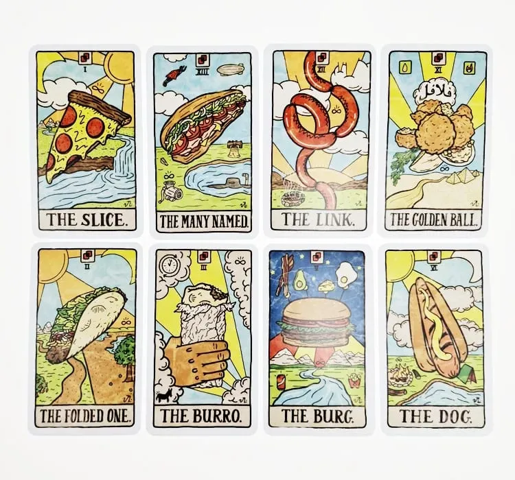 New 78 Illustrated Food&Drink Cards Tarot Collection Food Fortunes Mystical Deck Board Games Imaginative Divination