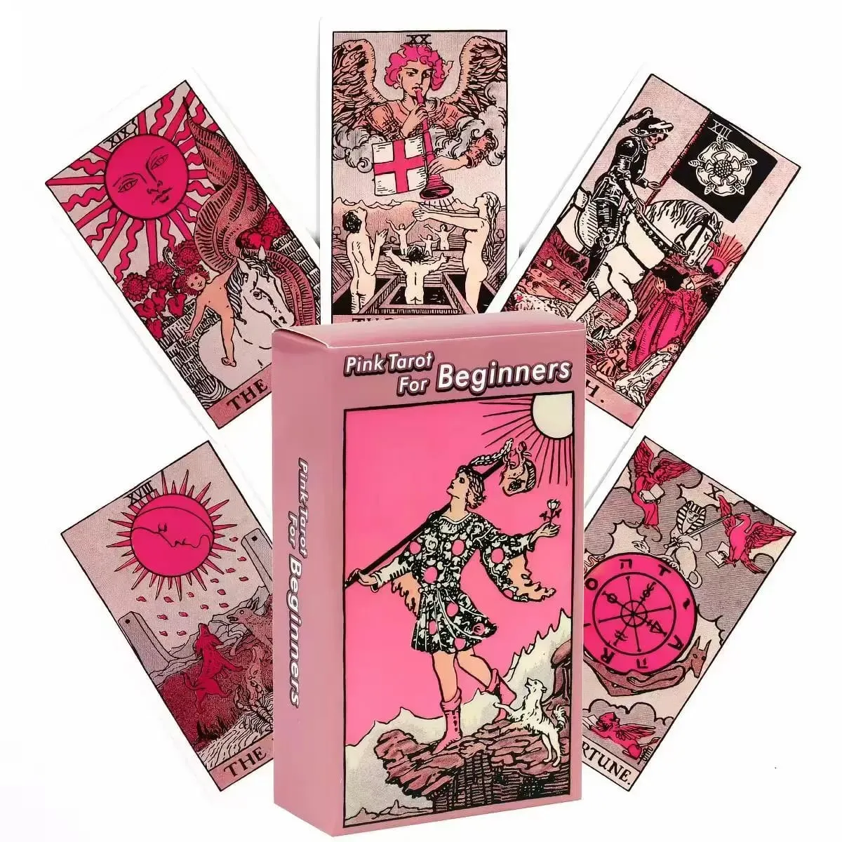 Pink Tarot Cards For Beginners 78PCS Classic Traditional Deck Divination Oracle Witchcraft Spirituality Board Game Women Gift — image 4