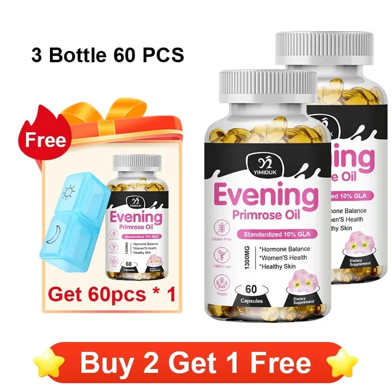Aceite de onagra 1300 mg con rico GLA y nutrientes esenciales Equilibra las hormonas apoya la comodidad de las mujeres y mejora la salud de la piel — image 9