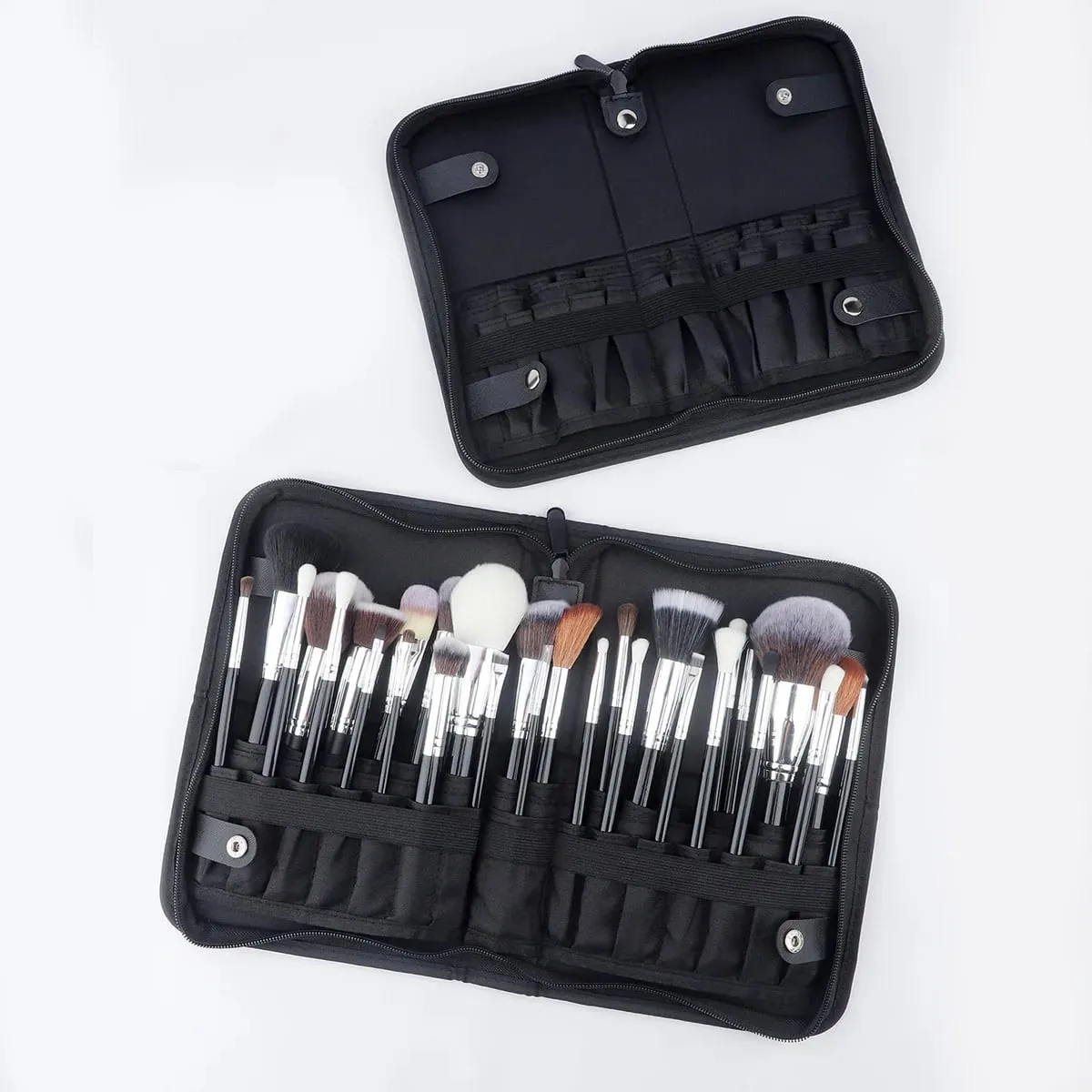 High Quality 14/23/29 Holes PU Cosmetic Makeup Brushes Pouch Portable Black Waterproof Oxford Beauty Brush Bag Organizer — image 2