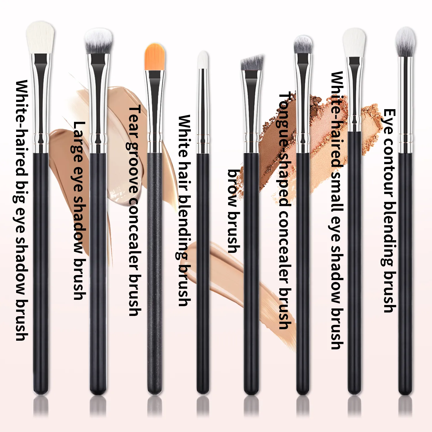 8Pcs Eyeshadow Makeup Brush Set Blending Concealer Detail Brushes for Daily Eye Makeup for Beginners