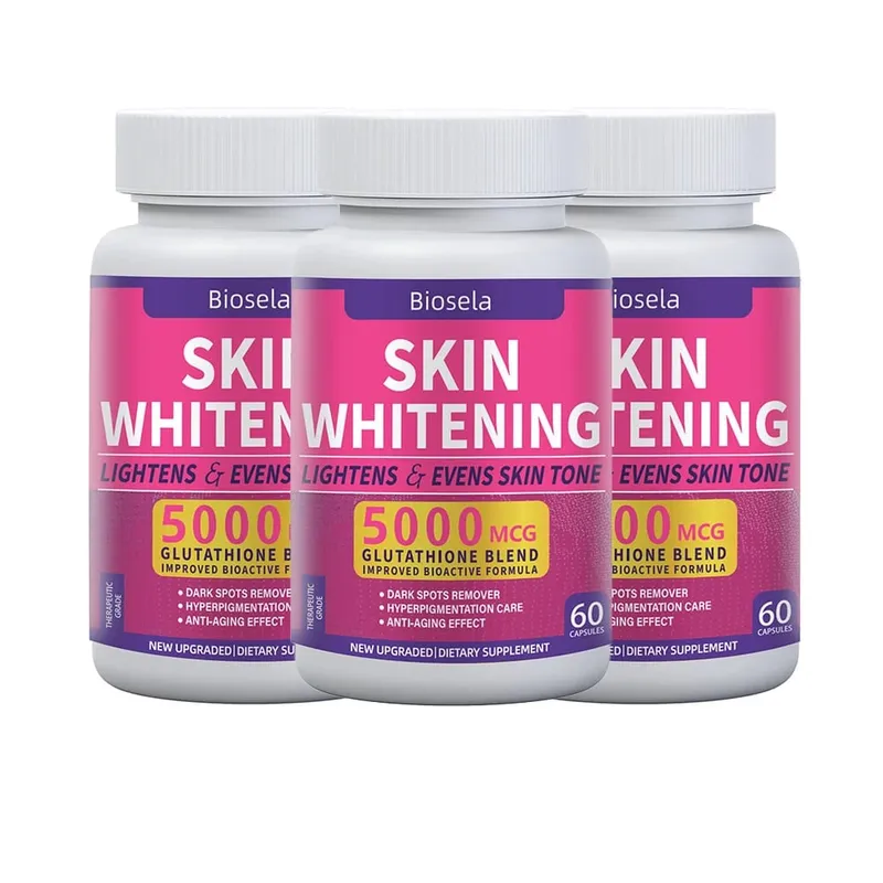 Skin Whitening Pill Skin Lightening Pills - 5000mcg Glutathione Supplement Dark Spots Melasma & Acne Scar Remover 60 Capsules — image 9
