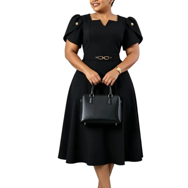 2026 Women's High Waist Elegant Large Size Dress Summer Fashion Casual Elegant Dresses for plus Size Women — image 8