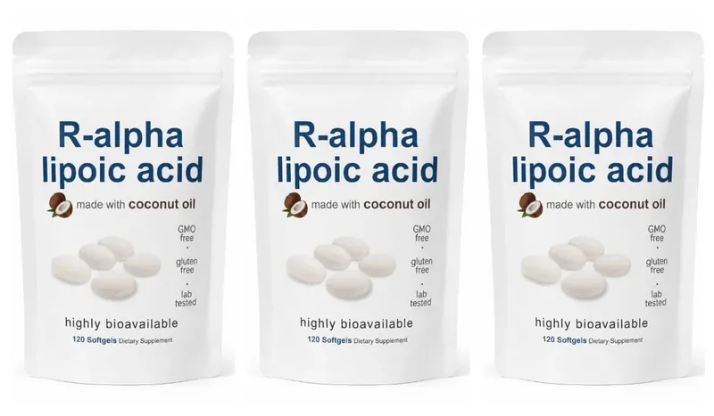 Alpha Lipoic Acid 600mg Softgels with MCT Oil Antioxidant Dietary Supplement Non GMO Gluten Free Soy Free 120 Softgels for Adult — image 9