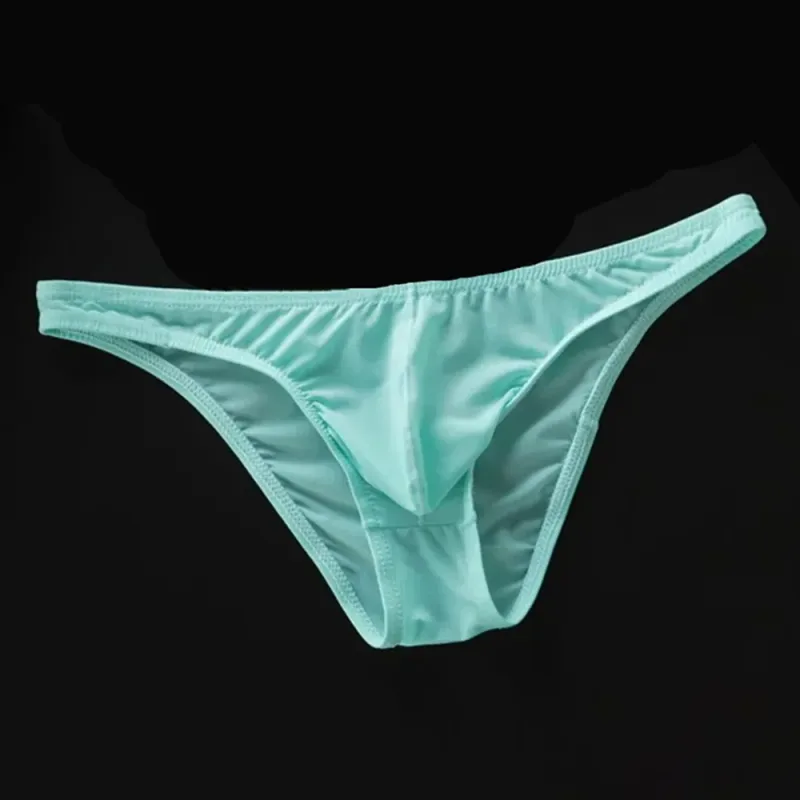 New 2026 Men Ice Silk U Convex Samll Briefs Underwear Low Waist Ultra Thin Transparent Bikini Slip Panties Plus Size M-XXL — image 2