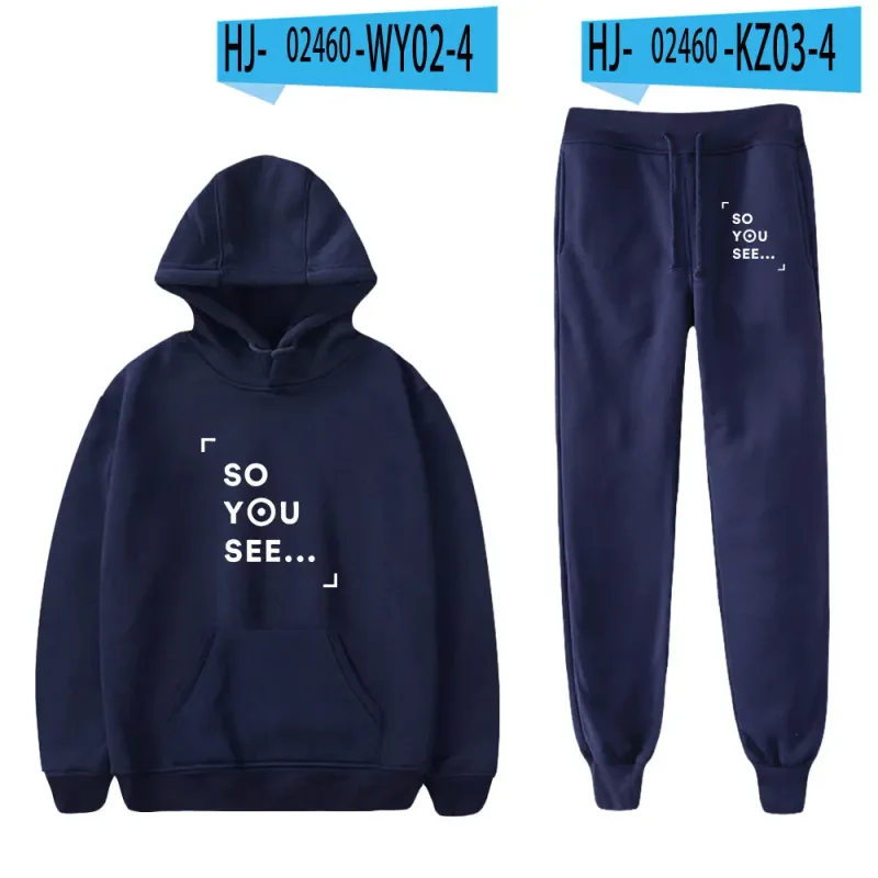Harajuku Comfortable Funny so you see Print Sweatshirt Sweatpants Suit Men/Women Hoodies+ Trousers Suit Cute 2 Piece Set Clothes — image 22