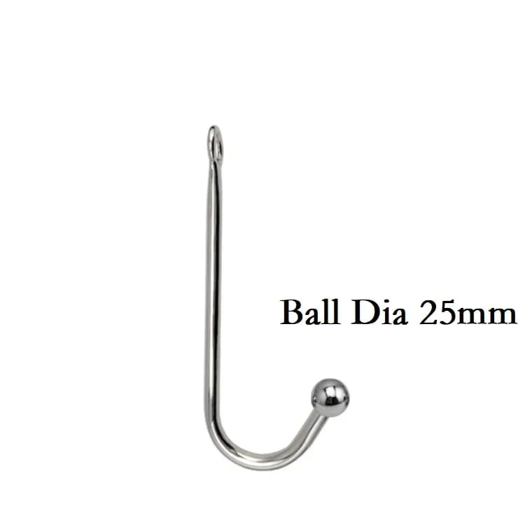 Small medium large 3 balls set metal anal hook beads head butt plug dilator prostate massager insert bdsm sex toy for male — image 17