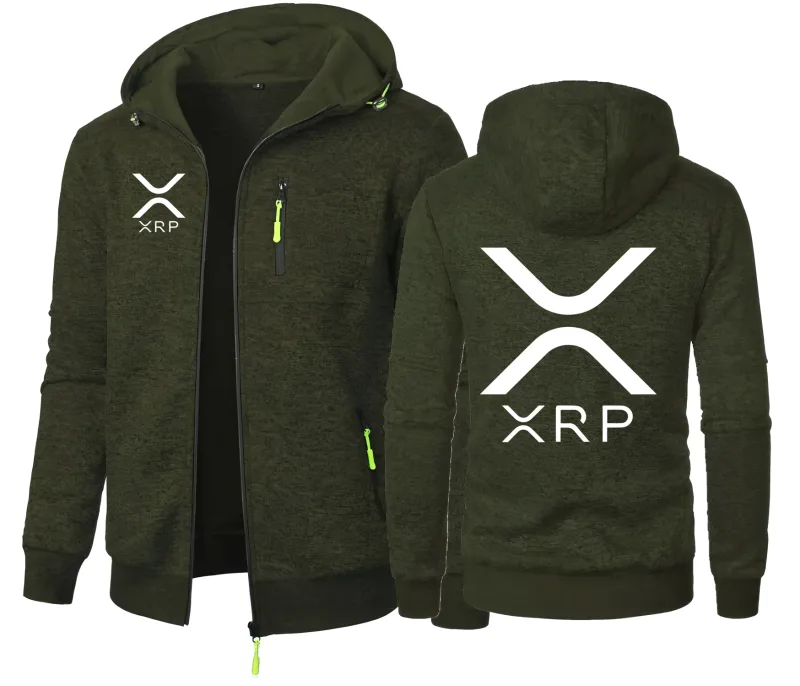 Cryptocurrency Ripple XRP Herenhoodies Jacquard Sweatshirt Rits Sweatshirt met capuchon Herenkleding Sportkleding Casual jas — image 5