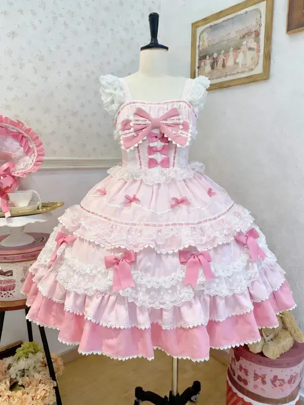 Cosplay Clothing Girls Vintage Elegant Holiday Party Dress 2026 Summer Lolita Strap Dress Japanese Sweet Kawaii Style Y2K Lace — image 11