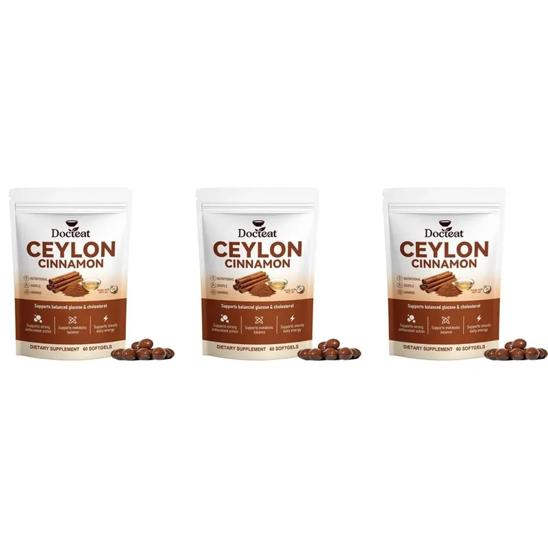 Ceylon Cinnamon Softgels with Vitamin B6 MCT Oil Supports Balanced Glucose and Cholesterol Metabolic Balance Energy 60 Softgels