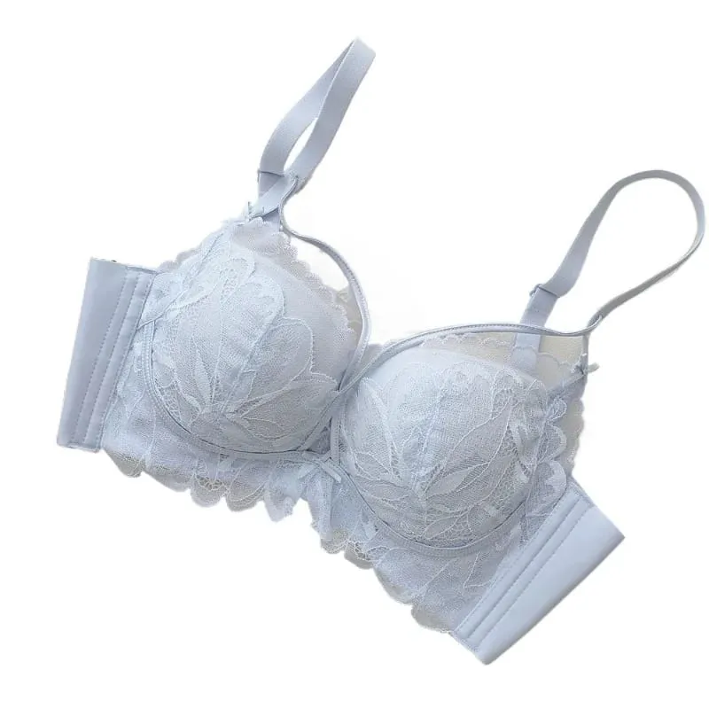 French Garden MOYISU Lace Bra Set 32-38 AB Wireless Thin Cup Push Up Anti Sag セクシー Support Lingerie Suitable Small Bust