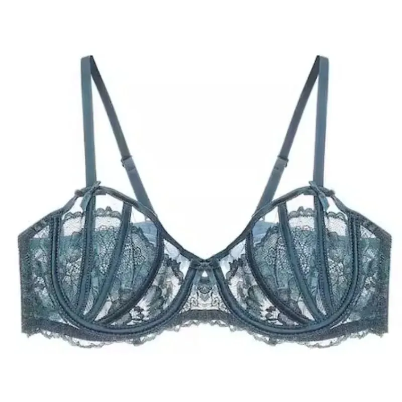 Sexy French Lace Push Up Bra Set Women Bunny Ears Lingerie Demi Cup Half Bra Lightweight Underwear Summer 32-38AB lingerie set — image 1