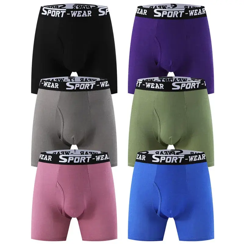 3 Pcs/Lot Fashion Solid Color Men's Underwear, Vibrant Waistband, Comfortable Flat Front, Quick-Drying Sports Breathable Shorts — image 2