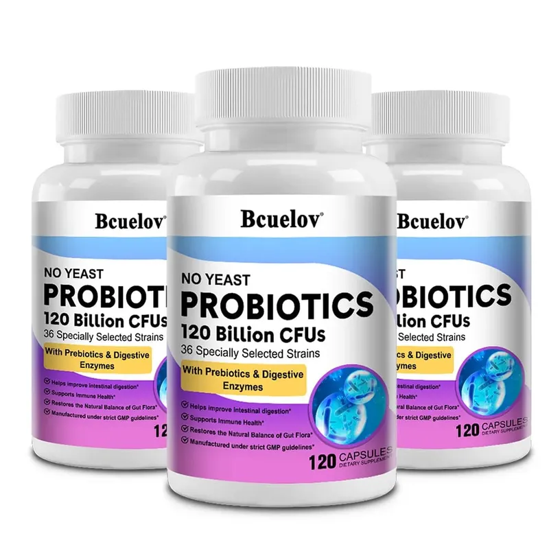 Probiotics 120 Billion CFU 36 Strains + Prebiotics + Digestive Enzymes Gut Digestion & Immune System Support Regulates Mood — image 11
