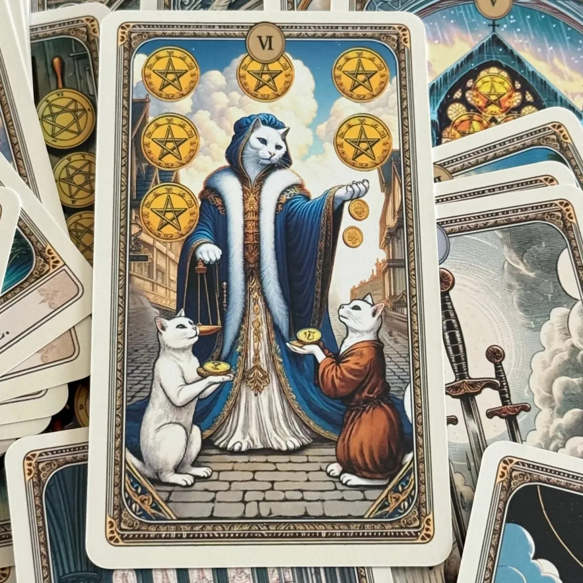 Cat Tarot Deck in Metal Box 12*7cm Cute Kitten Tarot Cards with Paper Guidebook with Paper Guidebook for Cat Lovers Board Games — image 3