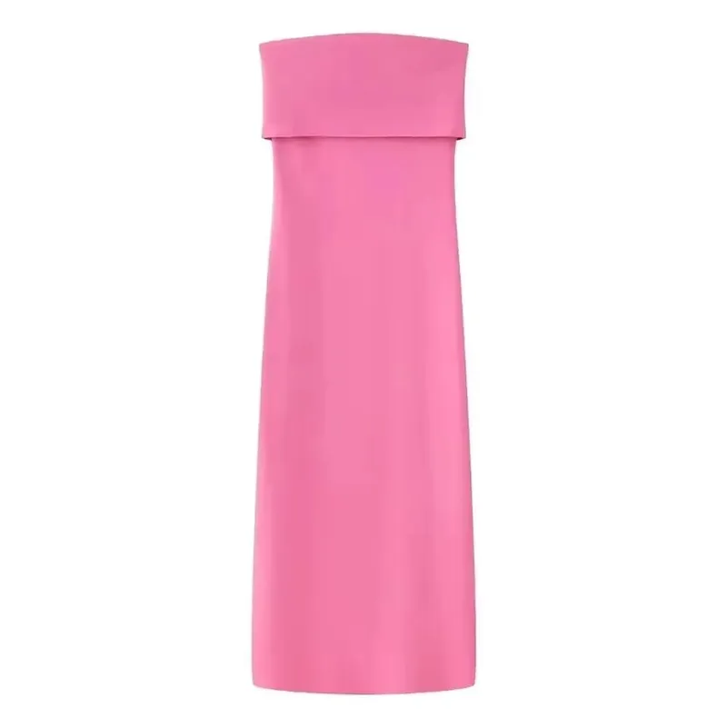 HH Elegant Strapless Maxi Dress for Women Sleeveless Off Shoulder Solid Bodycon Long Dresses Summer Casual Beach Party Evening